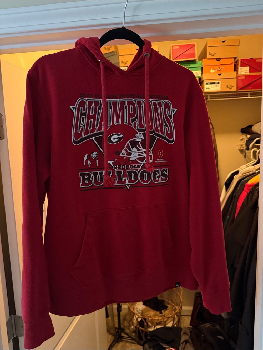 47 Brand Red Georgia Bulldogs 'Champions' Crewneck Sweatshirt